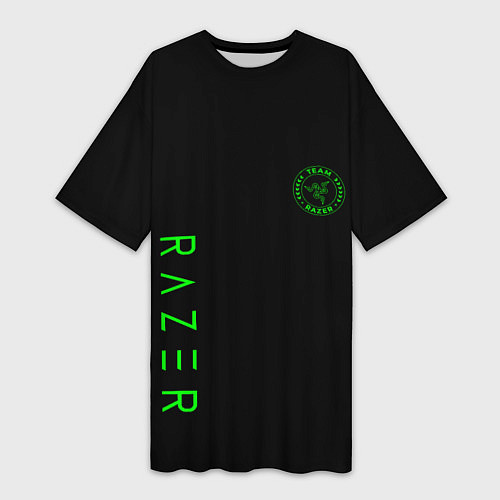 Женская длинная футболка Razer brend game / 3D-принт – фото 1