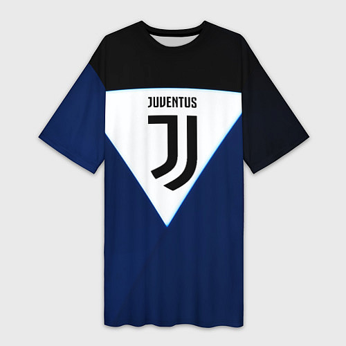 Женская длинная футболка Juventus sport geometry color / 3D-принт – фото 1