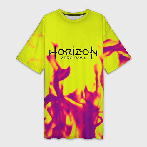 Женская длинная футболка Horizon: Zero Dawn flame / 3D-принт – фото 1