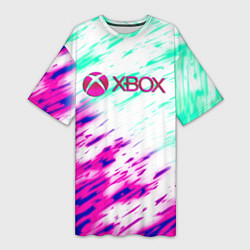 Футболка женская длинная Xbox краски текстура игры, цвет: 3D-принт