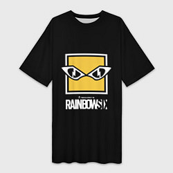Женская длинная футболка Rainbow six 6 logo games