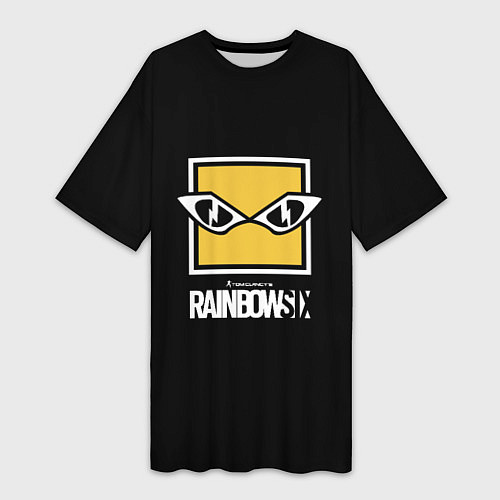 Женская длинная футболка Rainbow six 6 logo games / 3D-принт – фото 1