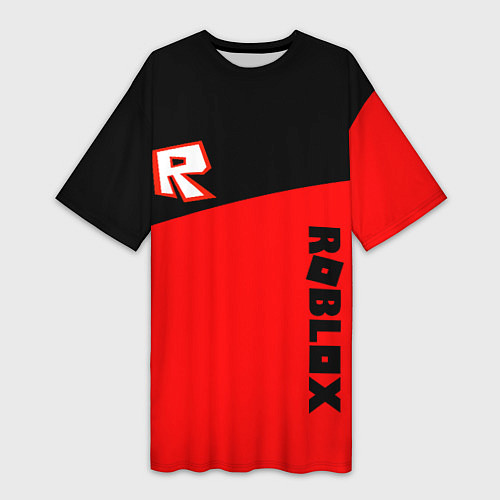 Женская длинная футболка Roblox geometry red / 3D-принт – фото 1