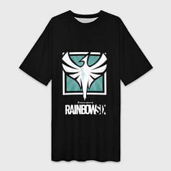 Женская длинная футболка Rainbow six logo game ubisoft