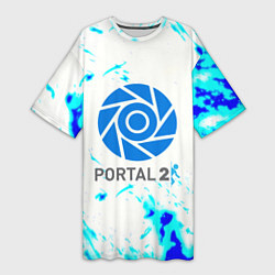 Женская длинная футболка Portal краски