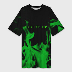 Женская длинная футболка Destiny fire green