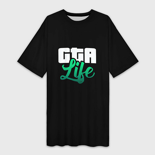 Женская длинная футболка GTA life logo / 3D-принт – фото 1