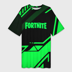 Женская длинная футболка Fortnite geometry green