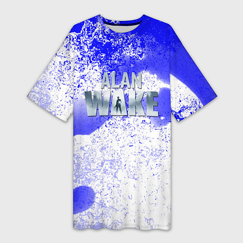 Женская длинная футболка Alan wake всплеск красок / 3D-принт – фото 1