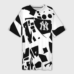 Женская длинная футболка New York yankees - abstraction