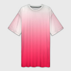 Футболка женская длинная Розовый градиент, цвет: 3D-принт