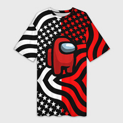 Женская длинная футболка Among us usa style
