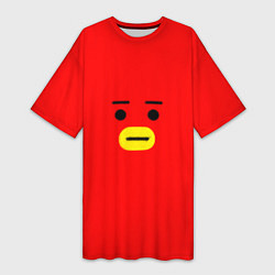 Футболка женская длинная BT21 Tata, цвет: 3D-принт