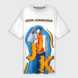 Футболка женская длинная BTS Jeon Jungkook, цвет: 3D-принт