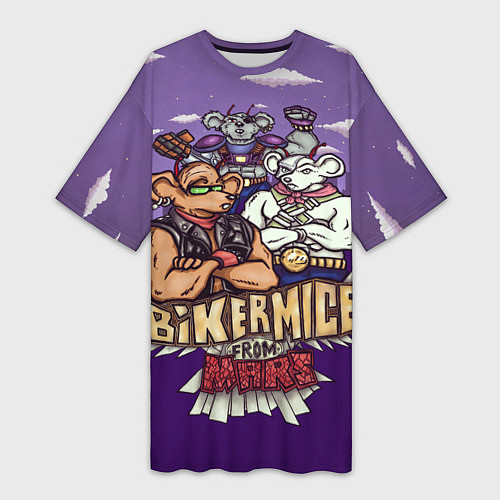 Женская длинная футболка Мыши-рокеры с Марса / 3D-принт – фото 1