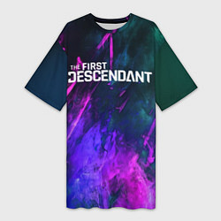 Футболка женская длинная Texture - The First Descendant, цвет: 3D-принт