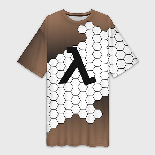 Женская длинная футболка Half life соты / 3D-принт – фото 1