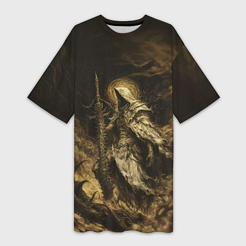 Женская длинная футболка Иллюстрация босса подземелья / 3D-принт – фото 1