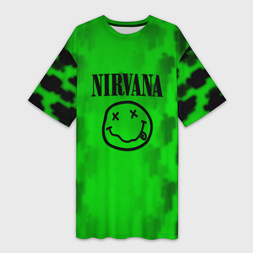 Женская длинная футболка Nirvana x Billie / 3D-принт – фото 1