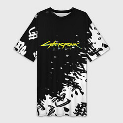 Футболка женская длинная Cyberpunk 2077 japan, цвет: 3D-принт