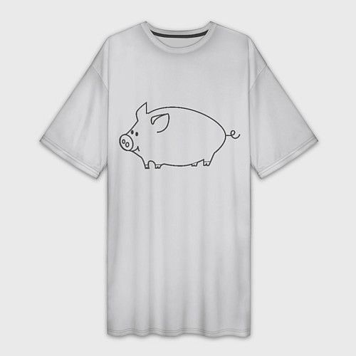 Женская длинная футболка Бодрый пиг / 3D-принт – фото 1