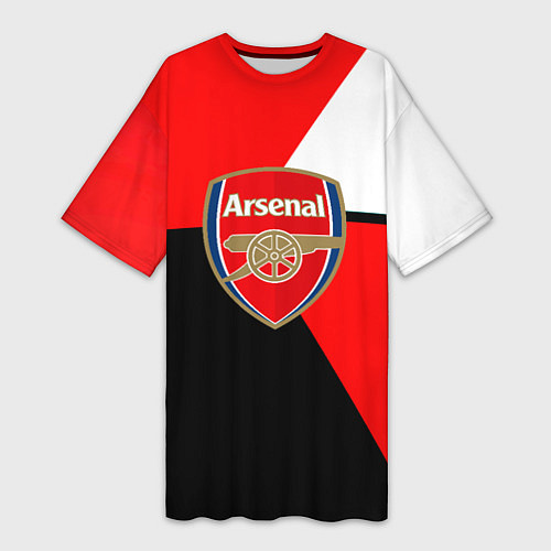 Женская длинная футболка Арсенал лого геометрия / 3D-принт – фото 1