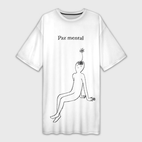 Женская длинная футболка Ментальный образ учителя / 3D-принт – фото 1