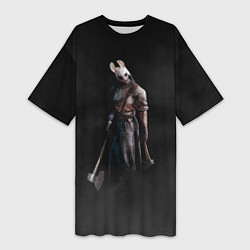 Футболка женская длинная Dead By Daylight - Охотница, цвет: 3D-принт