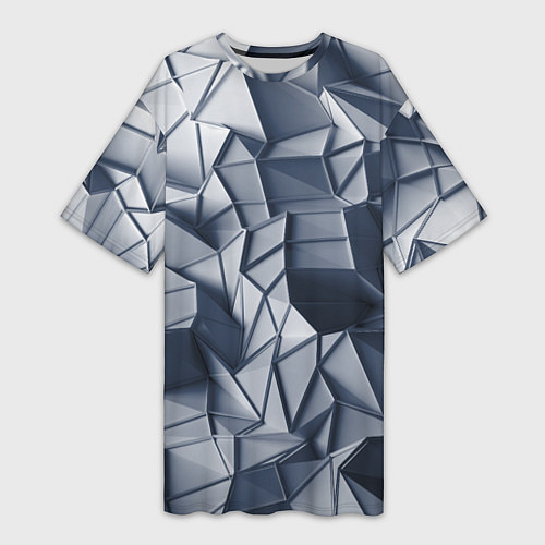 Женская длинная футболка Геометрические грани / 3D-принт – фото 1