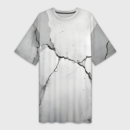 Женская длинная футболка Растрескавшийся бетон / 3D-принт – фото 1