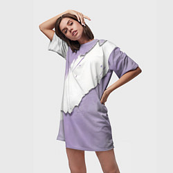 Футболка женская длинная Штукатурка и лавандовая краска, цвет: 3D-принт — фото 2