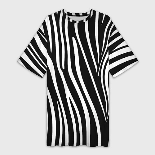 Женская длинная футболка Полоски зебры / 3D-принт – фото 1