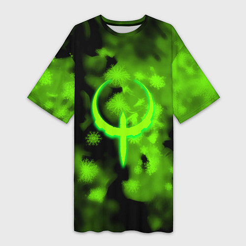 Женская длинная футболка Квейк кислотная зима / 3D-принт – фото 1