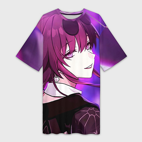 Женская длинная футболка Honkai Star Rail Kafka violet light / 3D-принт – фото 1