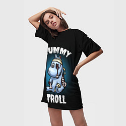 Футболка женская длинная Mummy troll, цвет: 3D-принт — фото 2