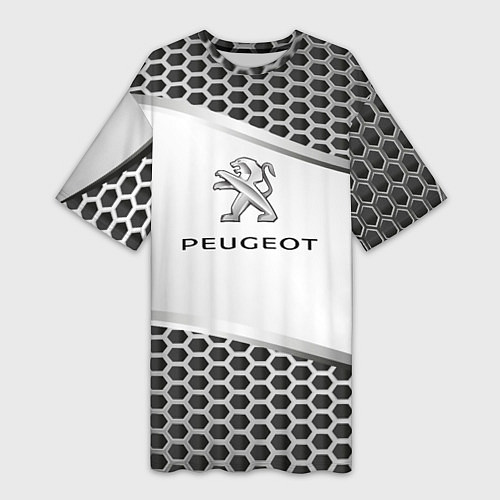 Женская длинная футболка Peugeot carbon metal / 3D-принт – фото 1