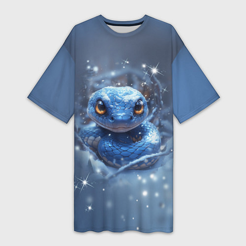 Женская длинная футболка Змея с большими глазами / 3D-принт – фото 1
