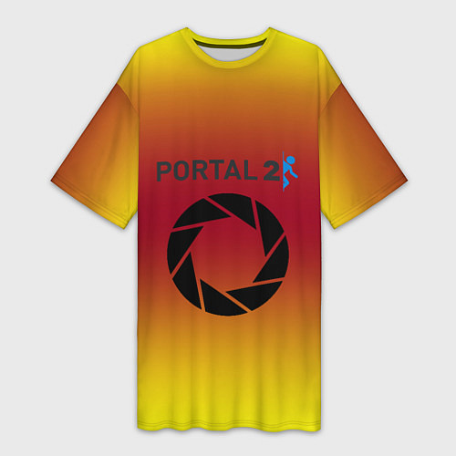 Женская длинная футболка Portal 2 gradient / 3D-принт – фото 1