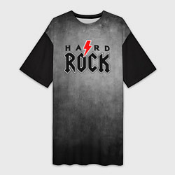 Женская длинная футболка Hard rock on dark grey