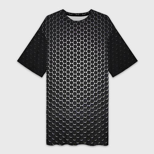 Женская длинная футболка Карбоновая металлическая сетка / 3D-принт – фото 1