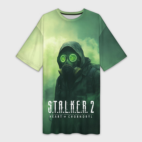 Женская длинная футболка Stalker 2 сердце Чернобыля / 3D-принт – фото 1