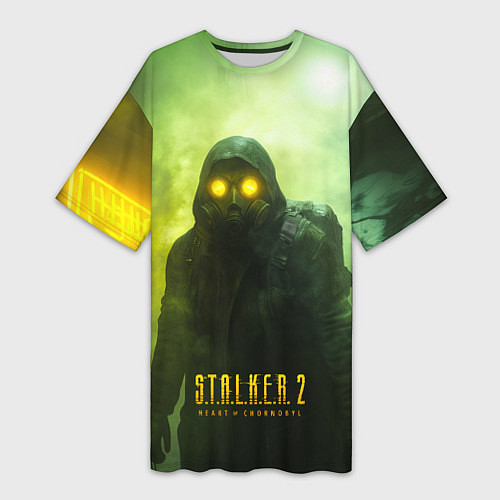 Женская длинная футболка Stalker 2 ядовитый дым / 3D-принт – фото 1