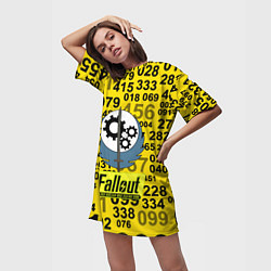 Футболка женская длинная Fallout pattern symbol, цвет: 3D-принт — фото 2