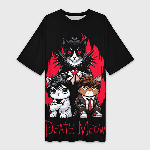 Женская длинная футболка Death meow cats / 3D-принт – фото 1