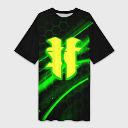 Женская длинная футболка Starcraft 2 кислотные соты линии