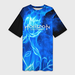 Футболка женская длинная Horizon zero dawn flower, цвет: 3D-принт