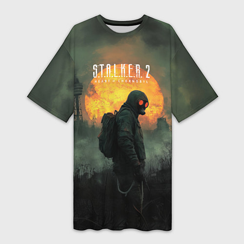 Женская длинная футболка Stalker заражение / 3D-принт – фото 1