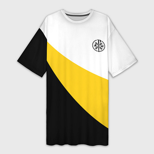 Женская длинная футболка Мы русские с нами Бог малый черный кцк Николай II / 3D-принт – фото 1