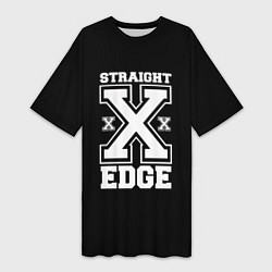 Футболка женская длинная Straight edge SXE, цвет: 3D-принт
