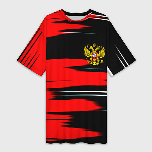 Женская длинная футболка Россия полосы краски / 3D-принт – фото 1